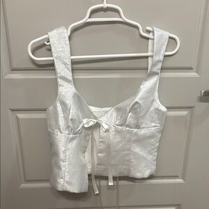 White Satin Sleeveless Top